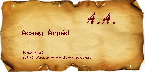 Acsay Árpád névjegykártya